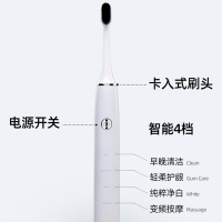 幸福草(Lukleaf)万根超柔X1声波电动牙刷成人款皓月白礼盒装声波振动USB充电银离子抗菌高效洁齿不伤牙