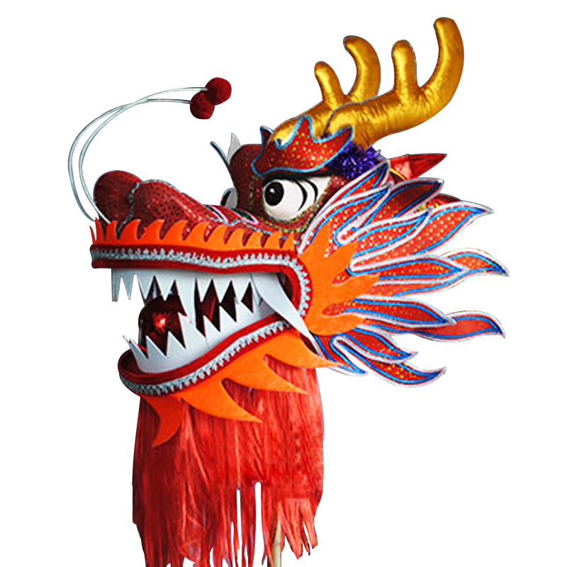 风雷缘wl7节红色烫金舞龙道具龙灯服装舞狮龙狮表演龙头布龙钢丝龙