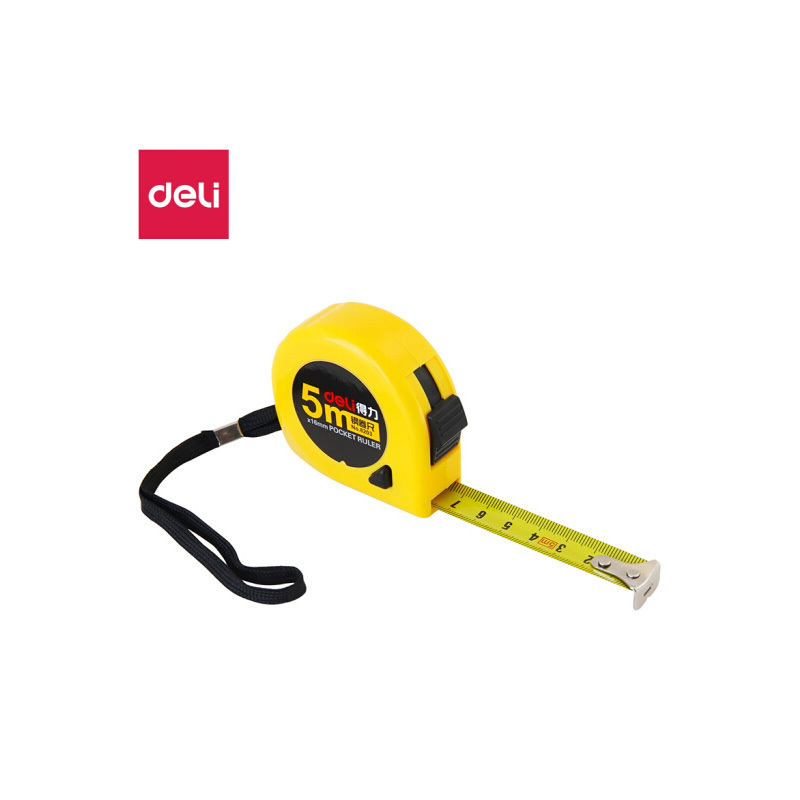 得力(deli)5m锁定功能钢卷尺 木工尺装修测量尺子 办公用品 8203/