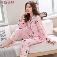 秋款睡衣女春秋季纯棉长袖韩版甜美全棉宽松家居服大码套装可外穿