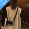 封后乌77小众设计感绳结编织肩带包酷帅弧形方包棕色PU包单肩斜跨胸包女斜挎包