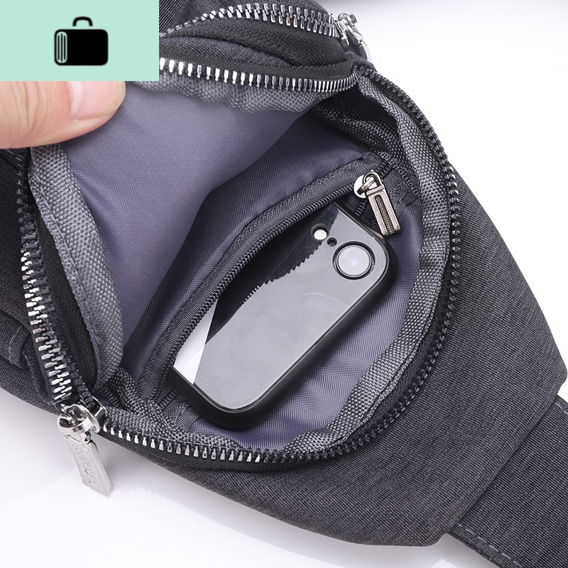 时尚男胸包运动轻便百搭小斜挎包韩版男士商务单肩背包小骑行潮包NEW LAKE男士斜挎包高清大图