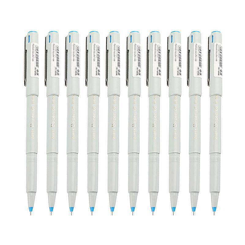 斑马zebrabe10005mm针管式蓝色签字笔计价单位支蓝色