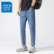 真维斯牛仔裤男夏季薄款韩版潮流哈伦宽松九分裤男潮牌弹力休闲裤