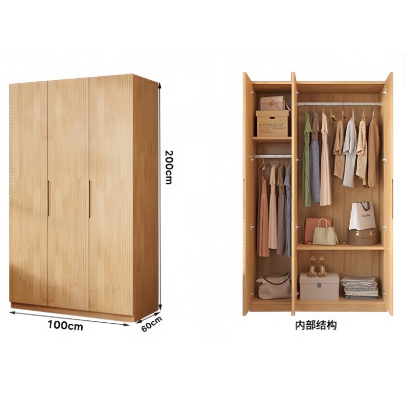 芙首泰三门衣柜1000*600*2000mm个高清大图