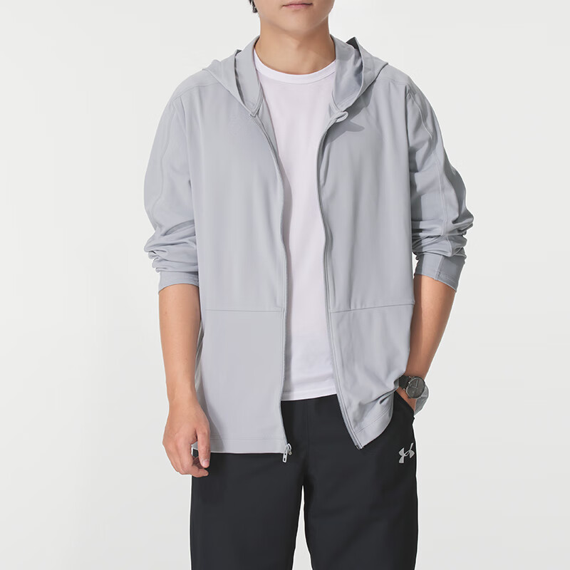 安德玛(UNDERARMOUR)外套男新款运动服健身训练跑步锻炼休闲服梭织连帽夹克1387992-310 ZP高清大图