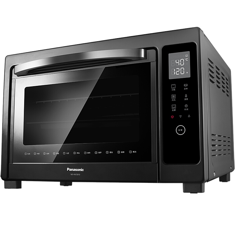 松下(Panasonic) 家用多功能电烤箱 大容量 电子温控 上下独立温控 自动预热 38L容量 NB-HM3810