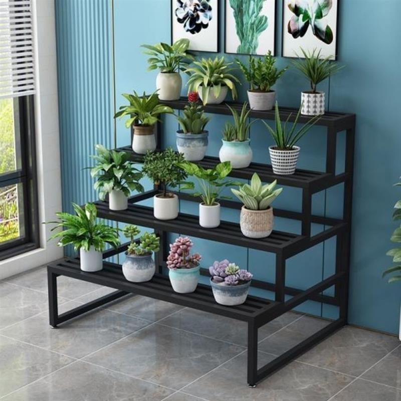 工匠时光阳台花架落地式多层阶梯式北欧防水防锈庭院铁艺多肉室内外