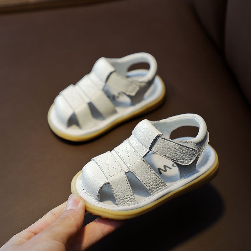 白色 内长11.0cm 14码 真皮牛皮宝宝凉鞋男0-1-3岁婴儿防滑女鞋夏季新款软底学步鞋防掉