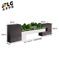 金菲罗格户外防腐木坐凳座椅花箱组合 花箱花槽300-330CM组合
