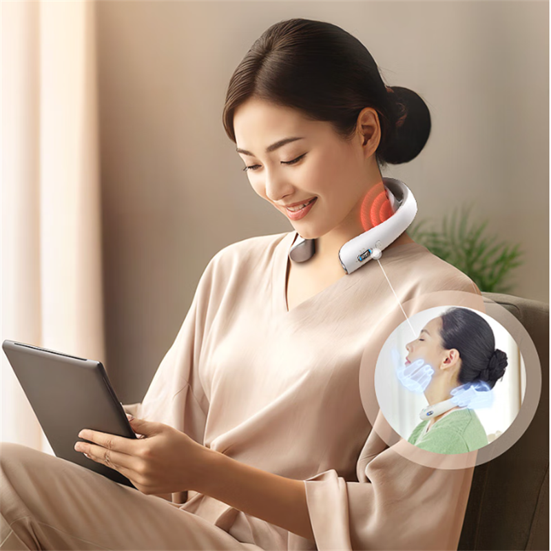 skg K52 颈椎按摩器尊贵颈部肩颈红光热敷电脉冲牵拉脖子护颈按摩仪 按摩器送男女朋友便携出游生日礼物.