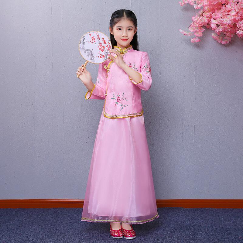 迪鲁奥diluao民国风童装儿童民国学生装女童古筝演出服装中式中国古装