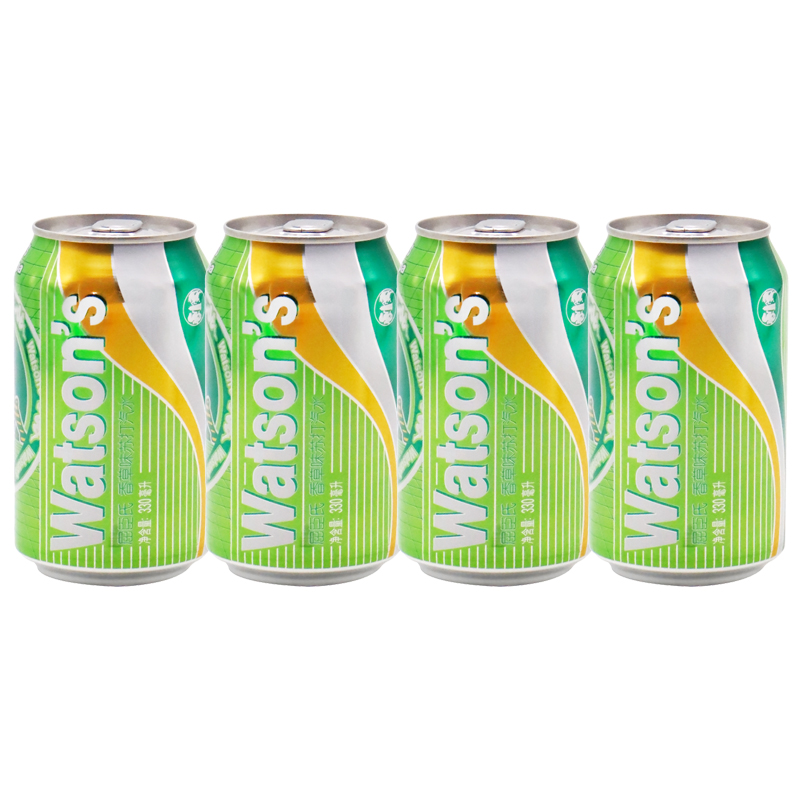 屈臣氏(watsons) 苏打汽水 碳酸饮料 香草味330ml*4罐