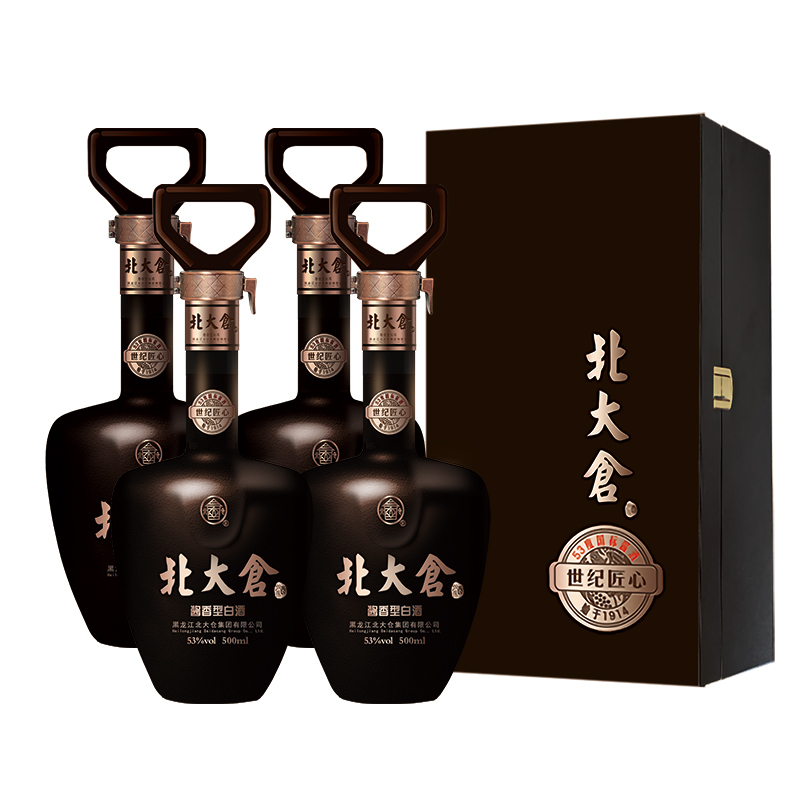 北大仓 世纪匠心1914 酱香型白酒 53度 500ml*4瓶