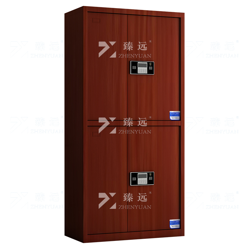 臻远 ZYJJ-80052 保密柜 红木纹通双节电子锁 长900*宽420*高1850 单位:1台高清大图