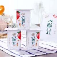 伊利畅轻八连杯-草莓果粒酸牛奶100g*8