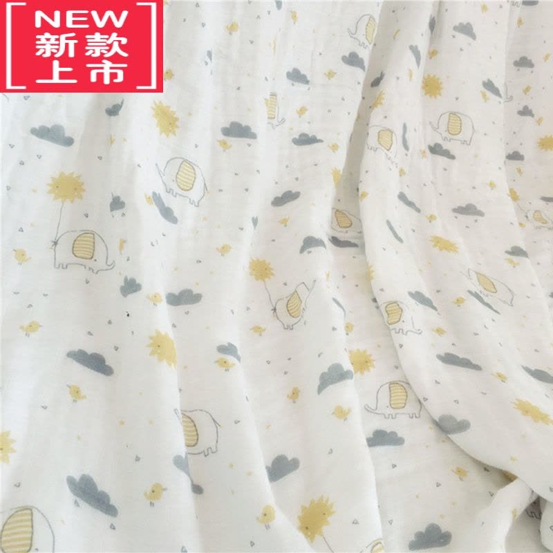 可莉允四层纱布浴巾抱毯加大竹纤维棉婴儿童洗澡毛巾包巾抱被推车毯图片