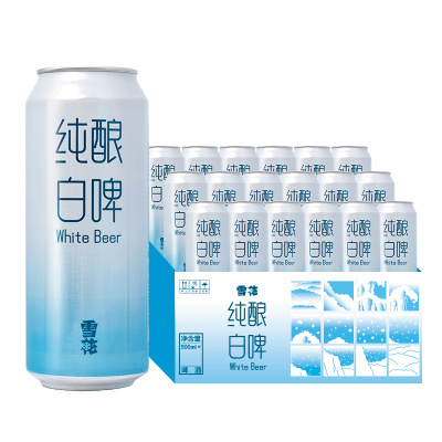 雪花啤酒（Snowbeer）纯酿白啤500ml*18听整箱装