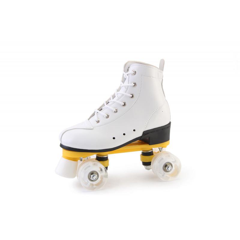 溜冰鞋成人四轮轮滑白色双排溜冰鞋成人四轮旱冰鞋男儿童初学滑冰旱冰