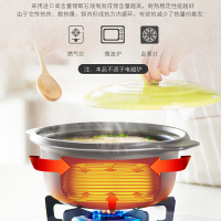 苏泊尔(SUPOR)砂锅4.0L陶瓷锅煲汤锅养生瓦罐炖煮锅石锅煎药壶燃气灶炖盅国产有盖EB40CT01 清新橙