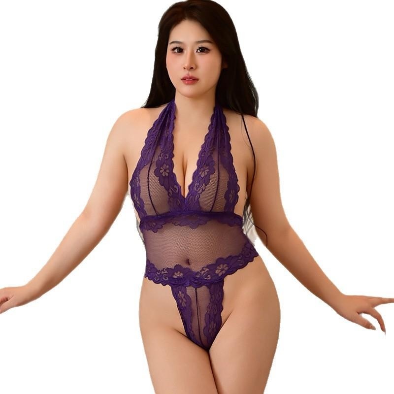 长夜漫漫情趣内衣性感蕾丝连体三点式激情套装蕾丝大码胖MM1013高清大图