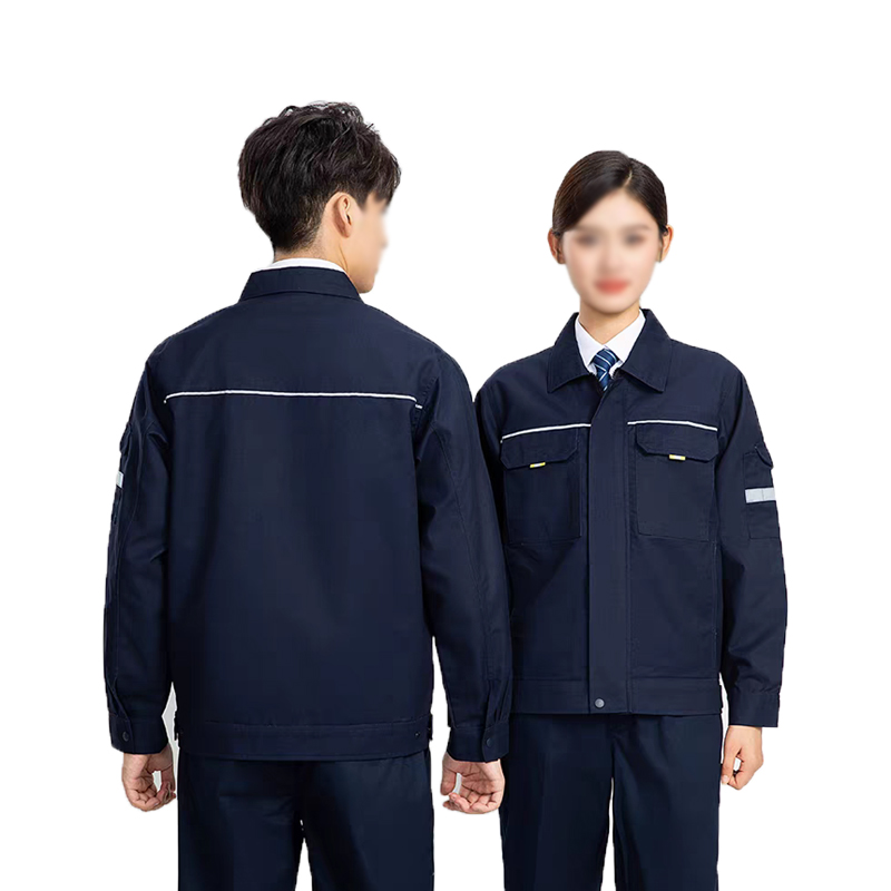 工作服劳保服防护服藏蓝色灰色可选春秋套装长袖/套高清大图