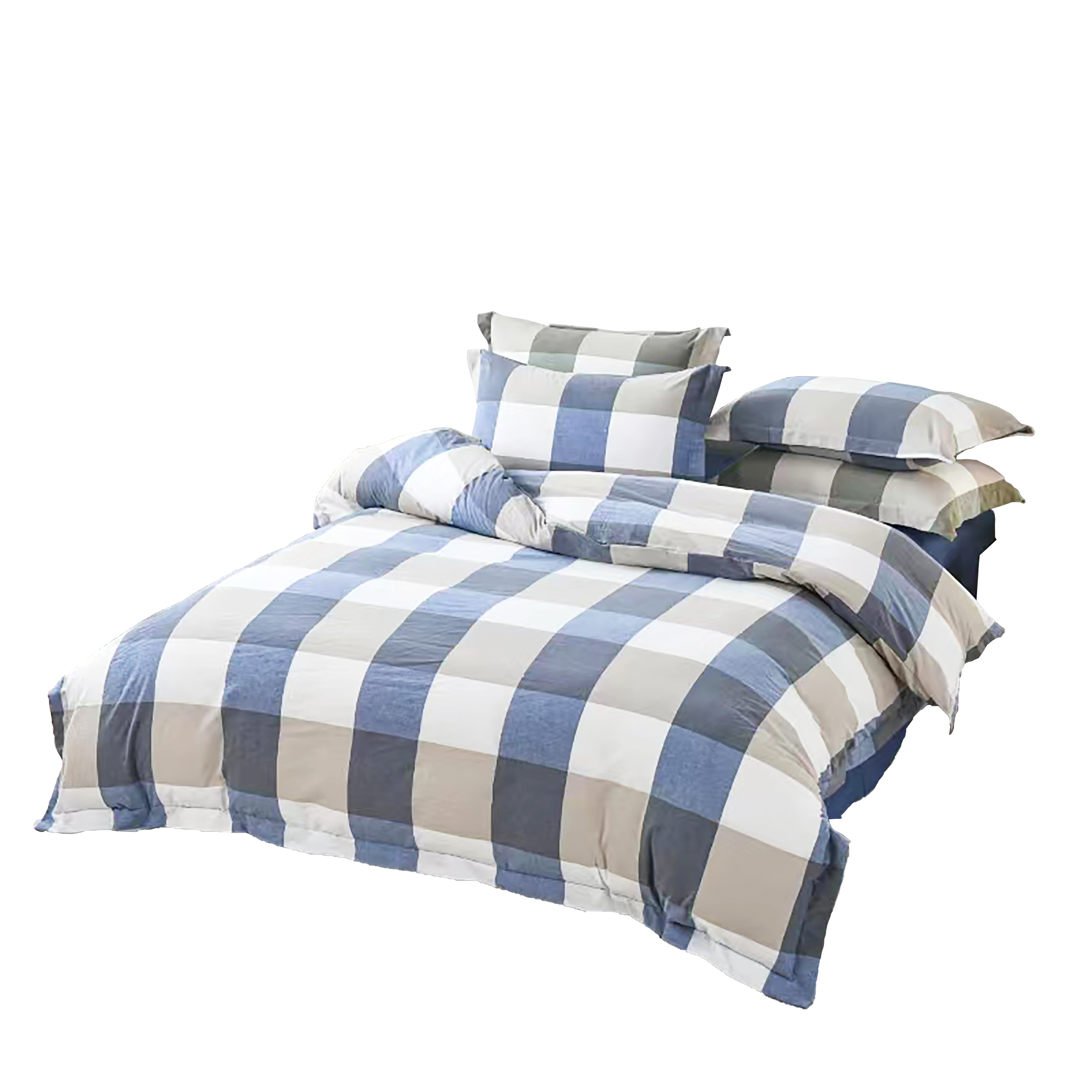 愉悦之家水洗棉四件套被罩200*230cm床单260*240cm枕套48*74cm*2 深蓝色 被罩200*230cm床单260*240cm枕套48*74c