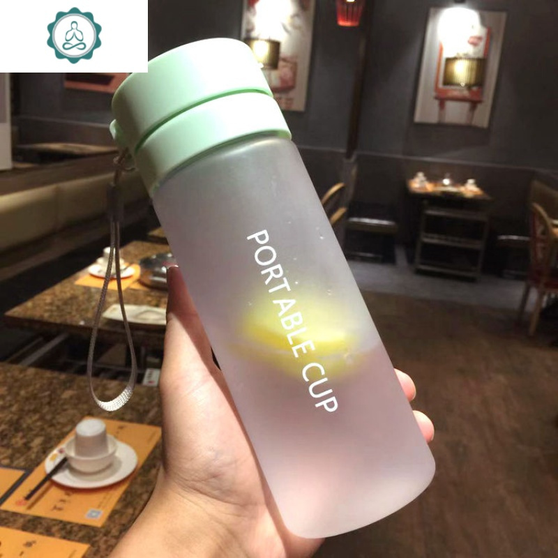 创意塑料水杯男女学生耐摔便携带盖茶杯子情侣杯塑料杯