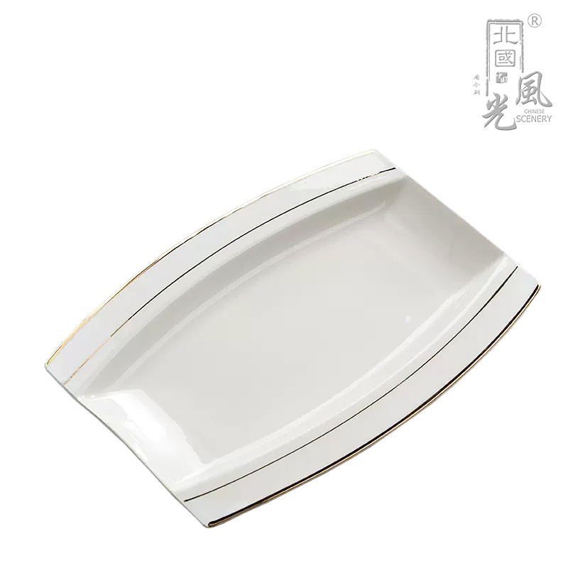 北国风光骨瓷盘碟镶金高清大图