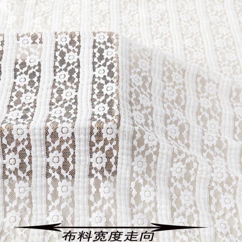 蕾丝服装面料舞台婚庆布置纱幔签到台装饰台桌布网纱窗帘布料 白色一朵花薄