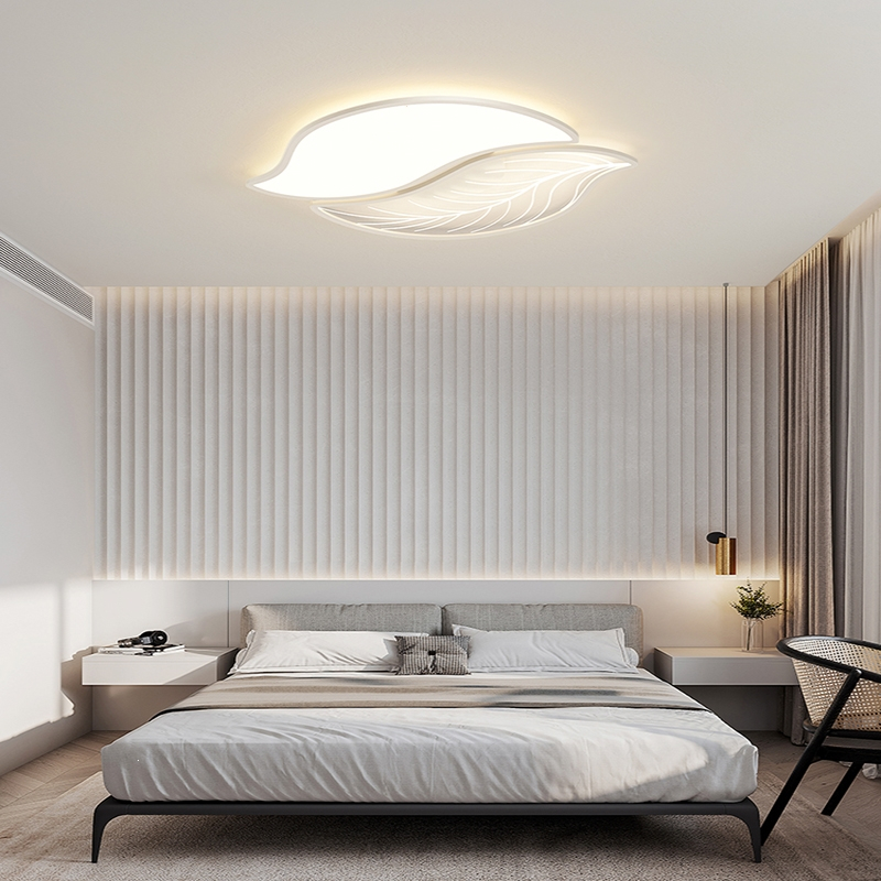 卧室吸顶灯现代简约北欧创意树叶林下春雪温馨房间灯饰轻奢网红个性