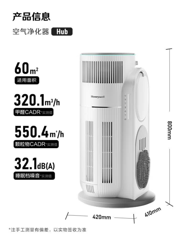 霍尼韦尔(Honeywell) 除甲醛过敏源杀菌消毒空气净化器 KJ520F-C22W 单位:台