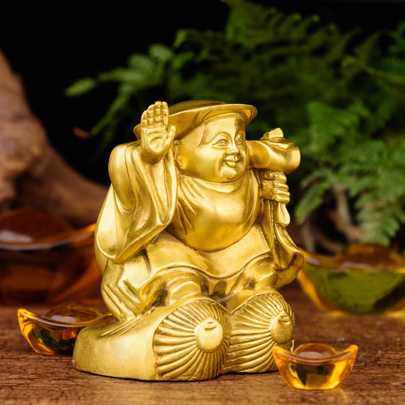 家柏饰(CORATED)大黑天佛像 藏传密宗铜招手像财富之神家居摆件高清大图