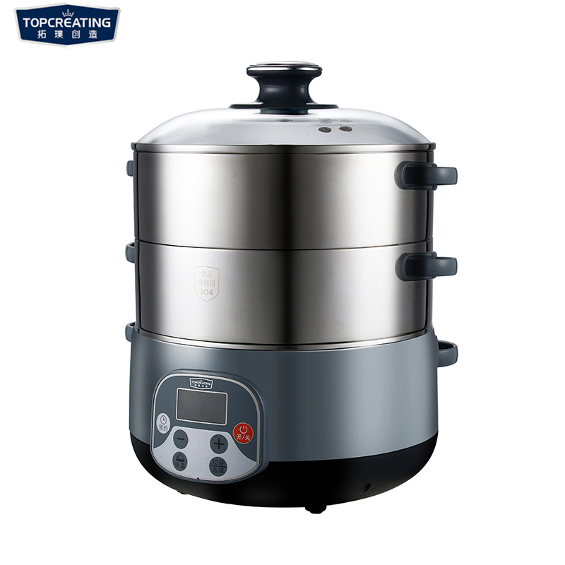 拓璞创造(TOPCREATING)电蒸锅 ES-002BS 15.5L大容量 1600W 304不锈钢 一锅多用 蒸锅