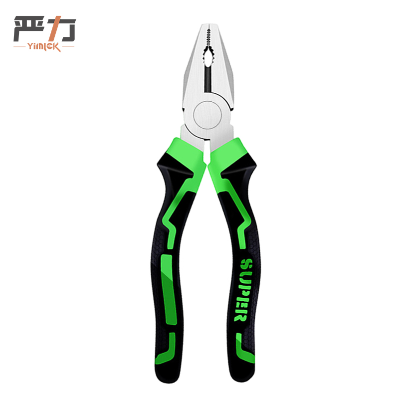严力 YIMLEK 钢丝钳 8寸黑绿把高清大图
