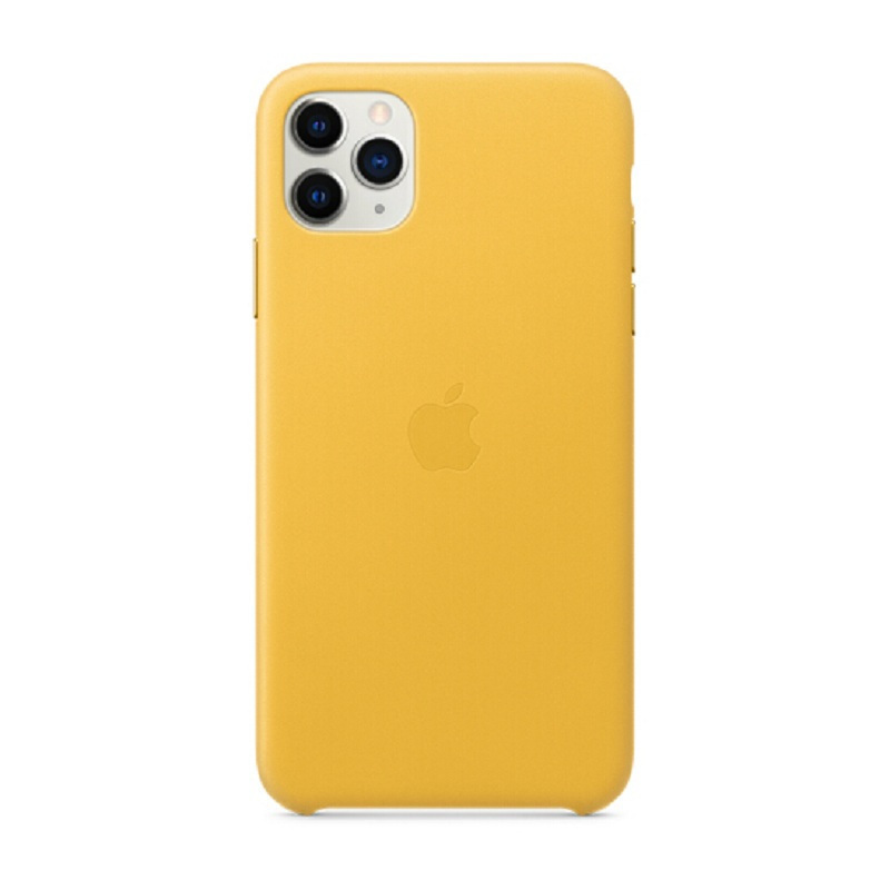 苹果Apple 原装iPhone 11 Pro Max 皮革保护壳 手机壳 橙柠黄色