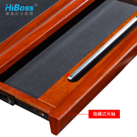 HiBoss老板桌办公桌桌椅组合办公家具实木皮油漆大班台