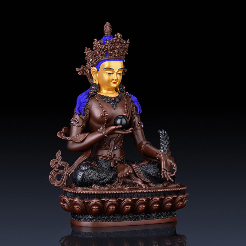 家柏饰(CORATED)地藏佛像 铜藏传密宗画脸地藏菩萨摆件佛教供奉高清大图