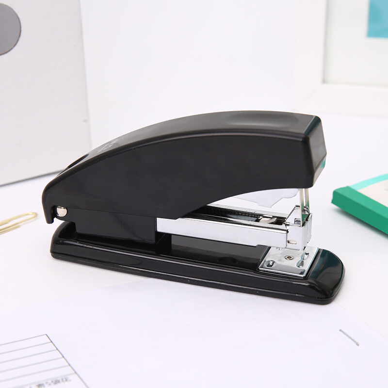 晨光mg文具12黑色订书机商务型省力订书器办公用品单个装abs91640