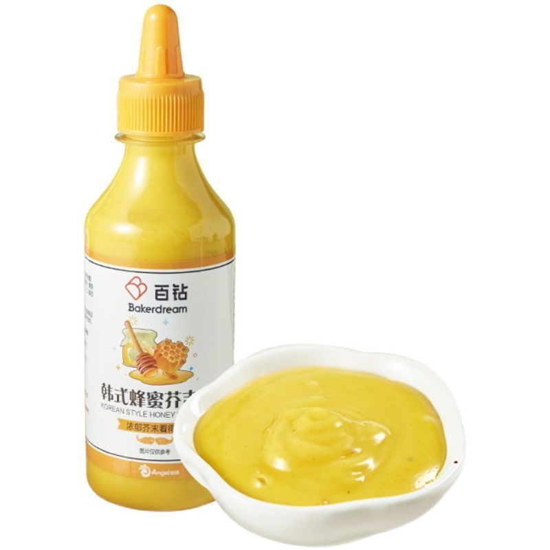 百钻韩式蜂蜜芥末酱280g瓶装炸鸡黄沙拉酱汁三明治热狗面包糠蘸料