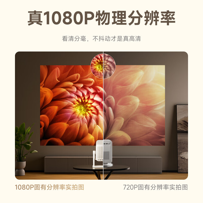 小明EQ600 云台投影仪 便携智能1080P高清影院投影机民宿酒店投影仪高清大图