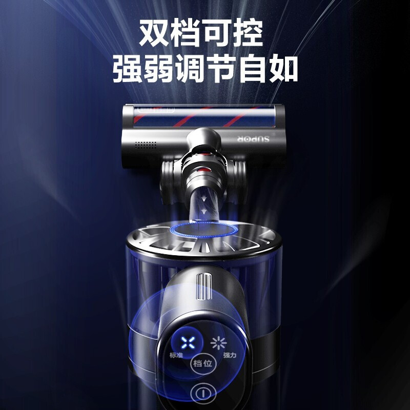 苏泊尔 (SUPOR ) 手持吸尘器无线吸尘器家用立式充电宠物家庭车载适用可吸猫毛VCS63-C10 蓝色高清大图