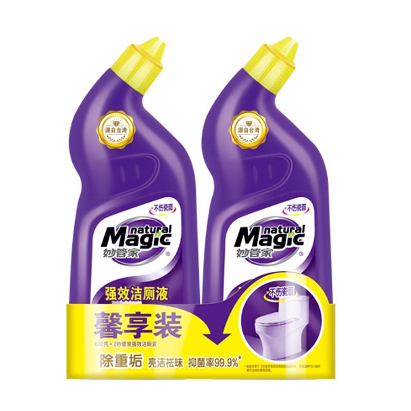 妙管家香氛洁厕液600g*2*4 净洗厕所马桶强效亮洁 除垢 罗兰清香 600强效洁厕液2瓶装