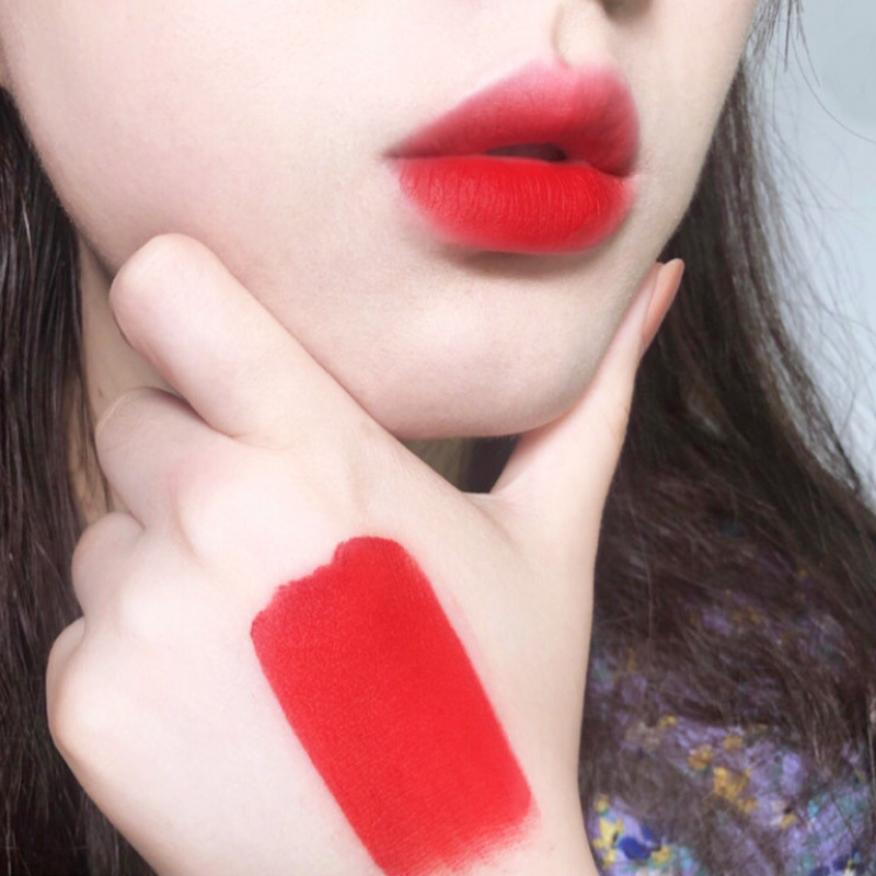 兰蔻lancome菁纯丝绒雾面哑光唇膏口红505朱砂红中样显色持久