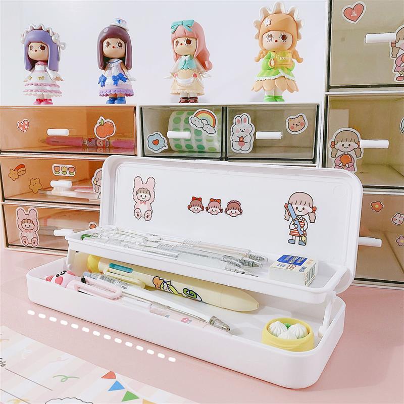 文具盒女日系简约小学生可爱大容量双层韩版可爱多功能儿童铅笔盒
