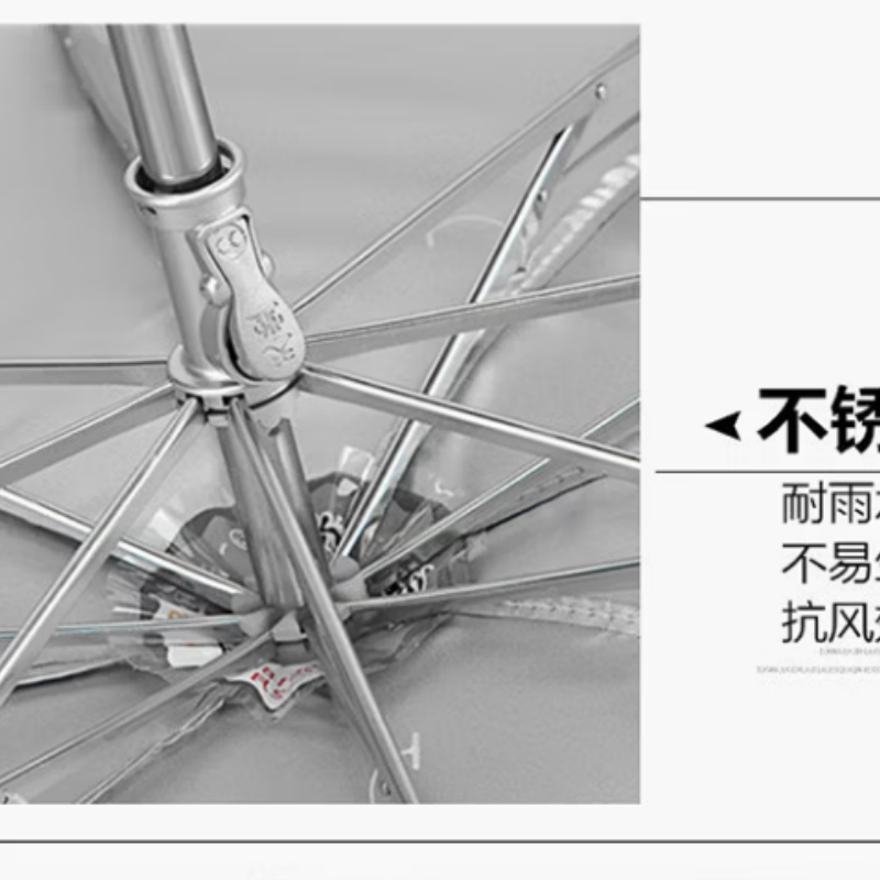 天堂防紫外线晴雨伞三折银胶防晒太阳伞遮阳伞57*8骨伞下100CM336T银胶青提绿高清大图