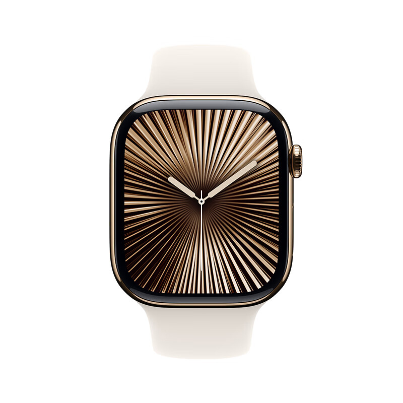 Apple/苹果 Watch Series 10 智能手表GPS+蜂窝款46毫米金色钛金属表壳星光色运动型表带M/L MX033CH/B