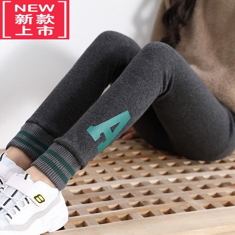 可莉允女童打底裤加绒加厚冬季外穿儿童裤子中大童一体绒保暖裤春秋图片