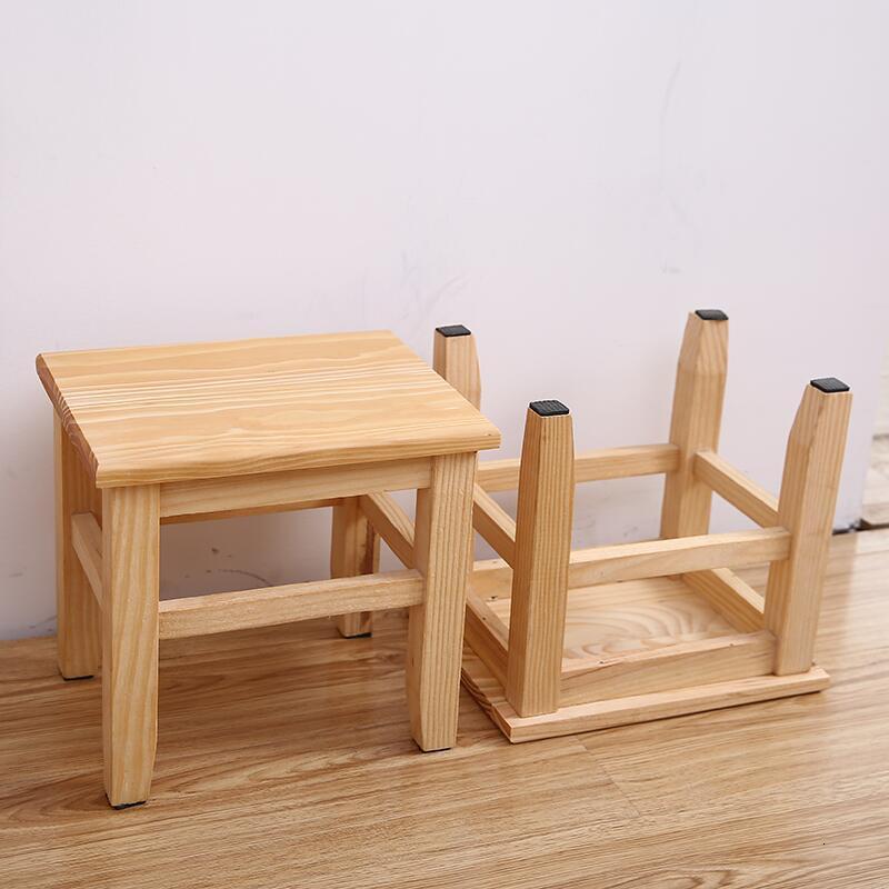 松木实木小椅子家用儿童小凳子闪电客成人矮凳小方凳木质板凳学生凳子