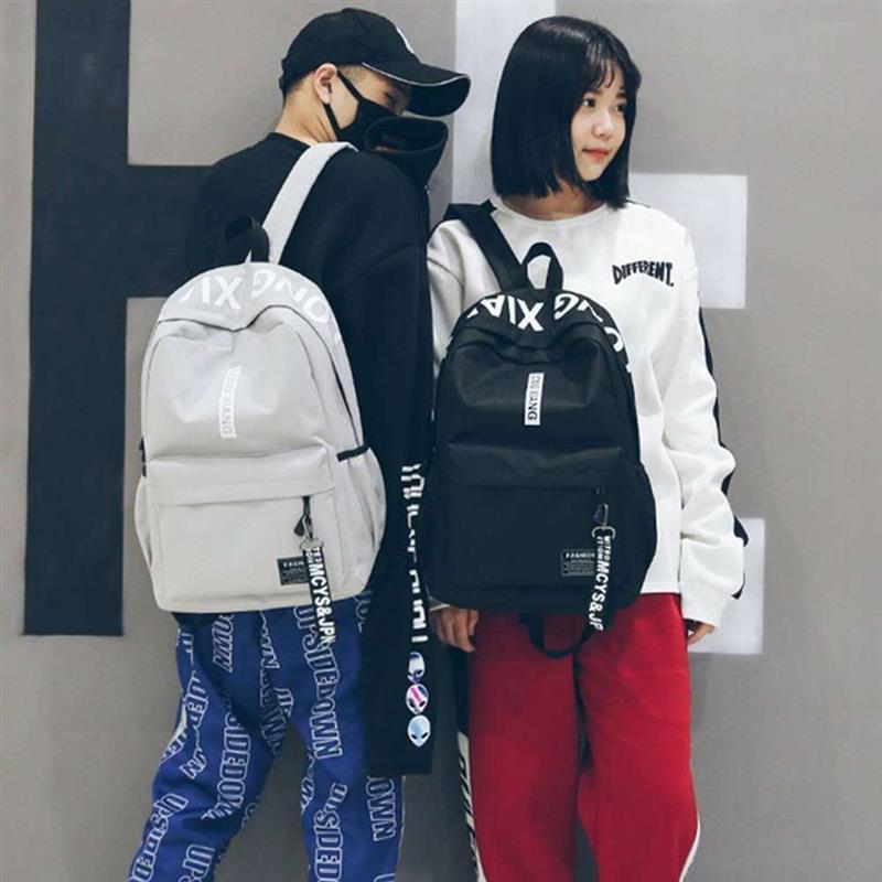 时尚潮背包双肩包男初中学生书包男高中生女男生帆布韩版学生包